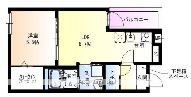 フジパレス春木駅北Ⅱ番館(1LDK/1階)の間取り写真