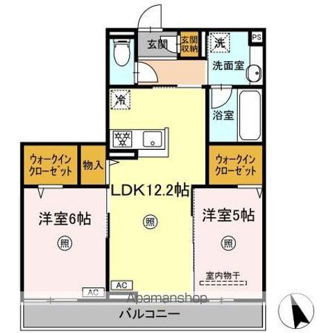 サウスERN GION(2LDK/2階)の間取り写真