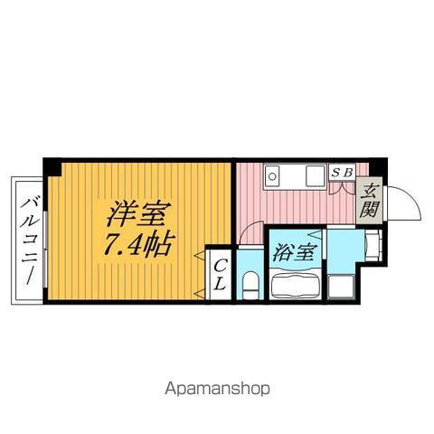 ウイングテラス前原(1K/2階)の間取り写真