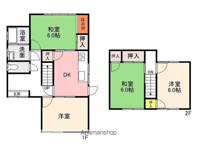 高松琴平電鉄長尾線 林道駅 徒歩11分 2階建 築50年(4DK)の間取り写真