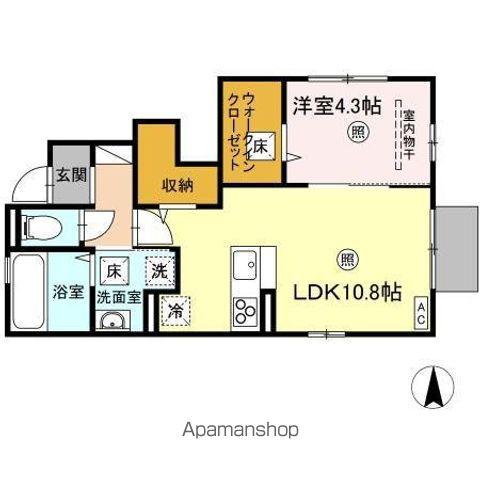 DーROOM勅使Ⅱ(1LDK/1階)の間取り写真