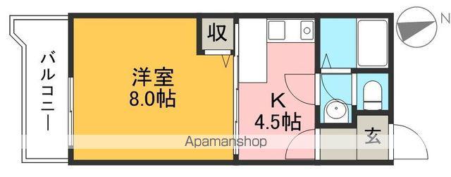 コーポ西村2(1K/6階)の間取り写真