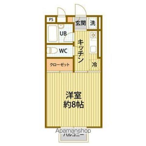 国見パーソナルV(1K/1階)の間取り写真