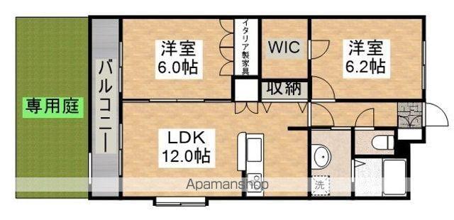 グリーンヒルズ川越(2LDK/1階)の間取り写真