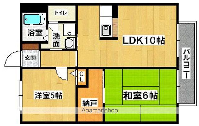 シャトレ・グランメール(2LDK/2階)の間取り写真