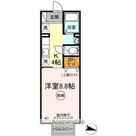 FLATSHIIRAGI(1K/2階)の間取り写真