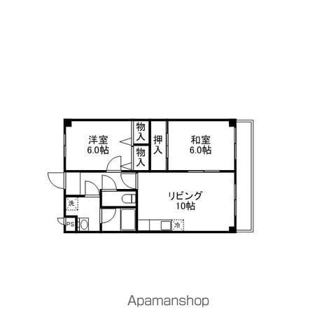 ボヌールHIDE(2LDK/1階)の間取り写真