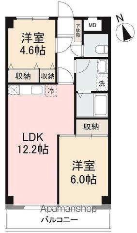 ウッドネスト福岡(2LDK/6階)の間取り写真