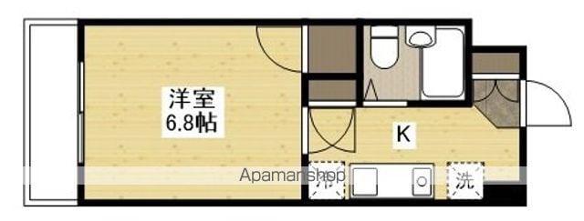 クルーズマンション(1K/2階)の間取り写真
