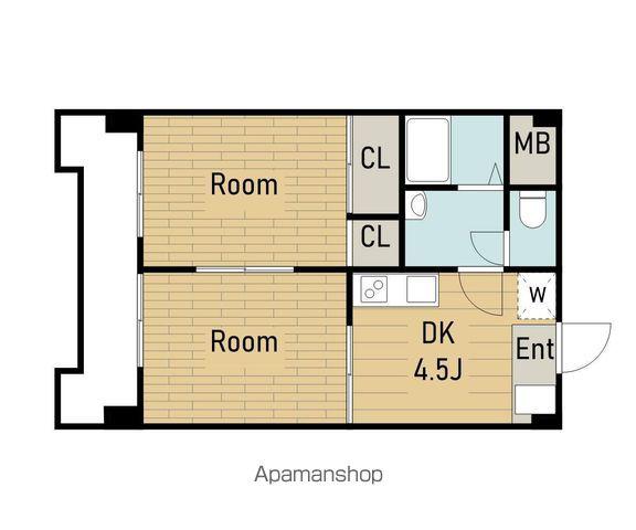 第十三ショーケービル(2DK/5階)の間取り写真