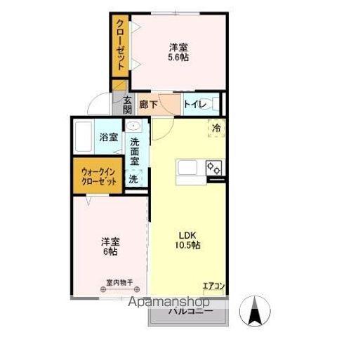 ヴァンヴェール(2LDK/2階)の間取り写真