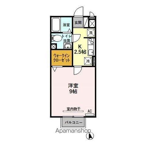 ボナール11(1K/2階)の間取り写真