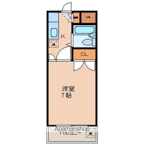 パールハイツ立川(1K/3階)の間取り写真
