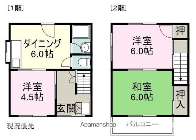 向島新田貸家(3DK)の間取り写真