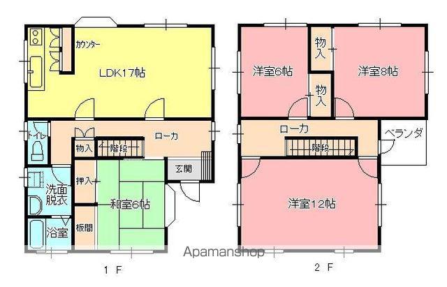広島県呉市 2階建 築39年(4LDK)の間取り写真