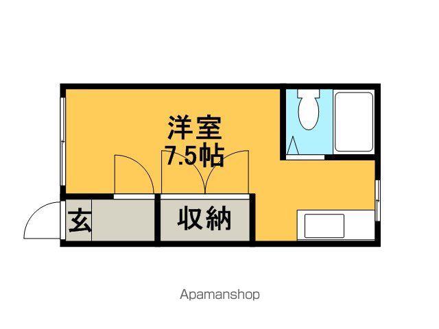 レジデンス手稲(ワンルーム/2階)の間取り写真