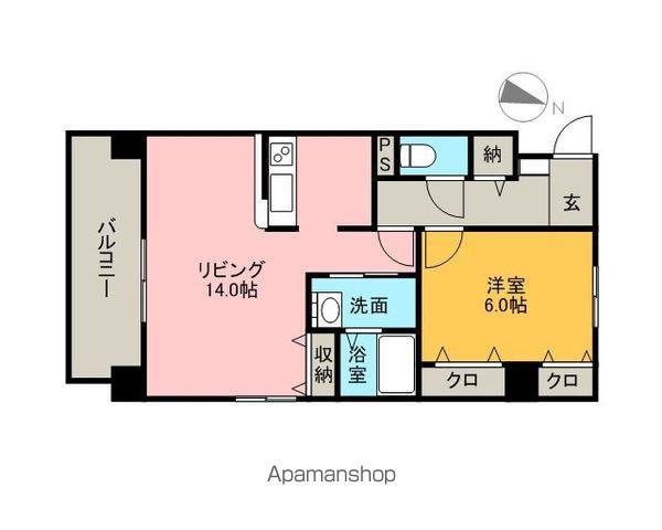 GRANDIR駅南(1LDK/6階)の間取り写真