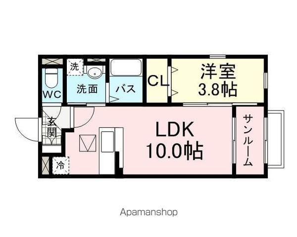 マーベラス武庫之荘(1LDK/1階)の間取り写真