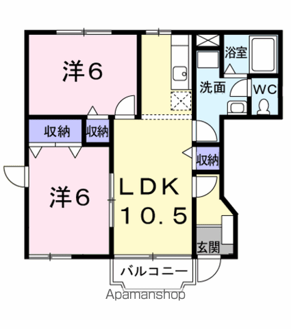 ブライズベールⅠ(2LDK/1階)の間取り写真