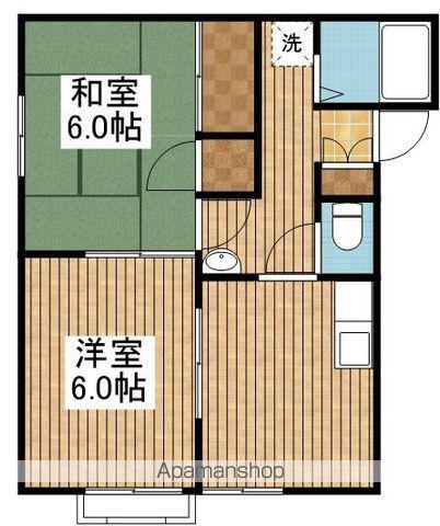 メゾンあさひ(2K/2階)の間取り写真