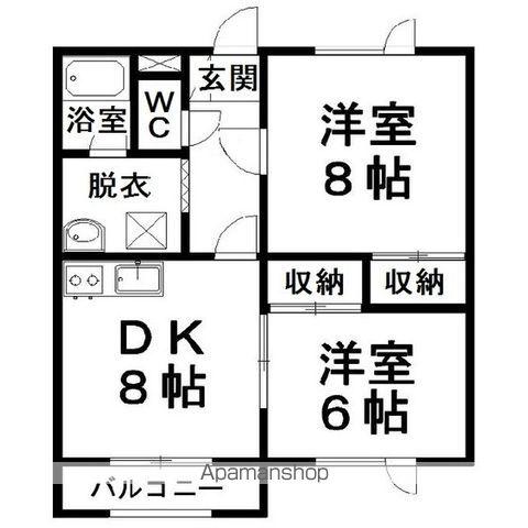 イーストプラザ(2DK/3階)の間取り写真