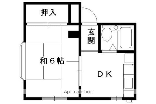 グランディール朱雀(1DK/4階)の間取り写真