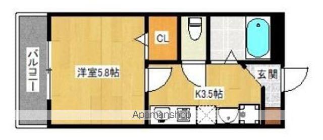 KATSURAGI VILLE A棟(1K/1階)の間取り写真