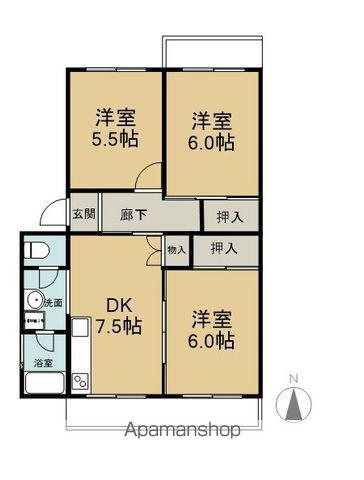 セントラル瑞穂(3DK/3階)の間取り写真