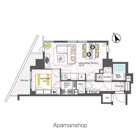 AIFLAT代々木上原(1LDK/5階)の間取り写真