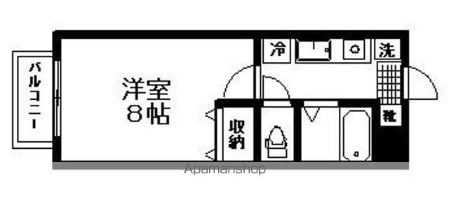 はちさんマンション(1K/3階)の間取り写真