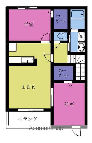 ノヴェルピュア(2LDK/2階)の間取り写真