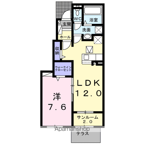 エクスプレス(1LDK/1階)の間取り写真