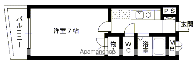 スカイヒルズ和白館(1K/2階)の間取り写真