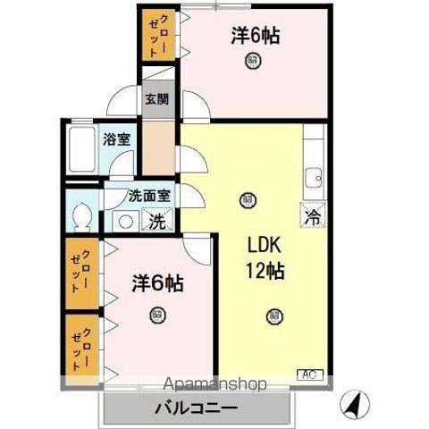 アーバングリーン(2LDK/2階)の間取り写真