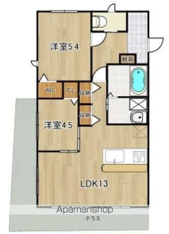 VENTI TOSU壱弐(2LDK/1階)の間取り写真