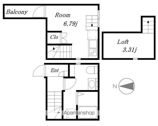 SUMITAI栄生(1K/1階)の間取り写真