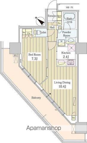 ユニゾンタワー(1LDK/5階)の間取り写真
