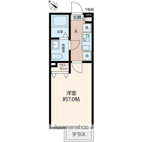 パステール・グラン桜木(1K/1階)の間取り写真