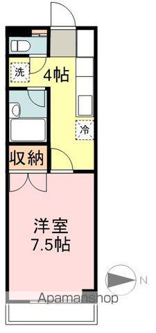 コーポラス駒の湯(1K/3階)の間取り写真