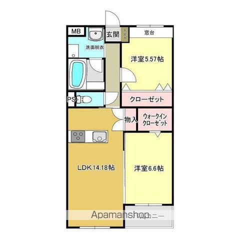 AIM.STREET周船寺駅前(2LDK/3階)の間取り写真