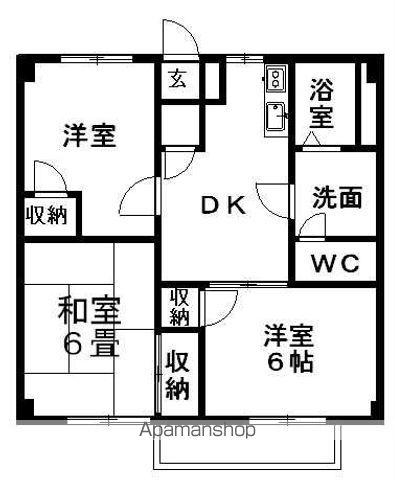 グリーンハウスマチニワサカ(3DK/2階)の間取り写真