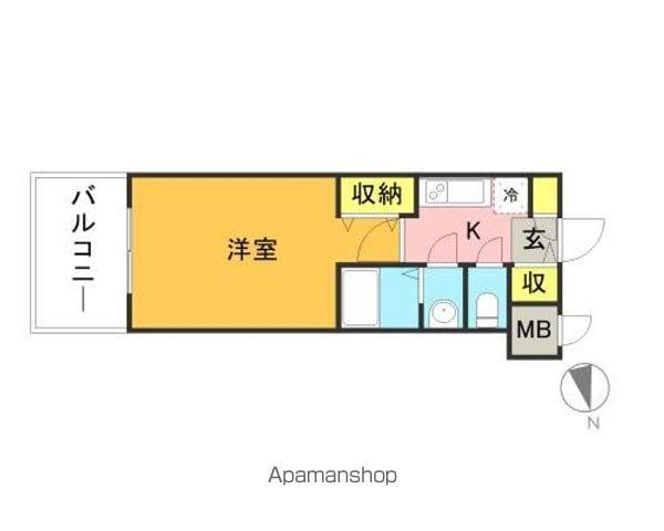 レシェンテ・ヴィラ 東福岡(1K/3階)の間取り写真