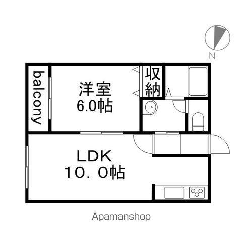 パークシティ南郷(1LDK/4階)の間取り写真