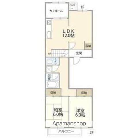 名古屋市名城線 名城公園駅 徒歩7分 14階建 築54年(2LDK/1階)の間取り写真