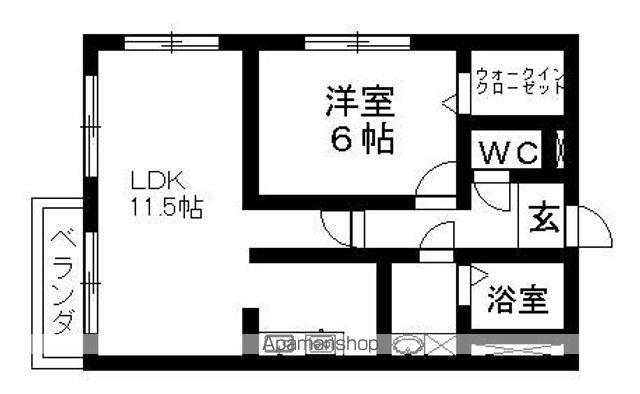 プロヴァンス(1LDK/1階)の間取り写真