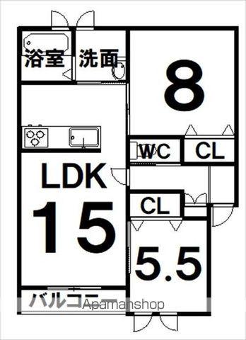 カオマンガイ(2LDK/2階)の間取り写真
