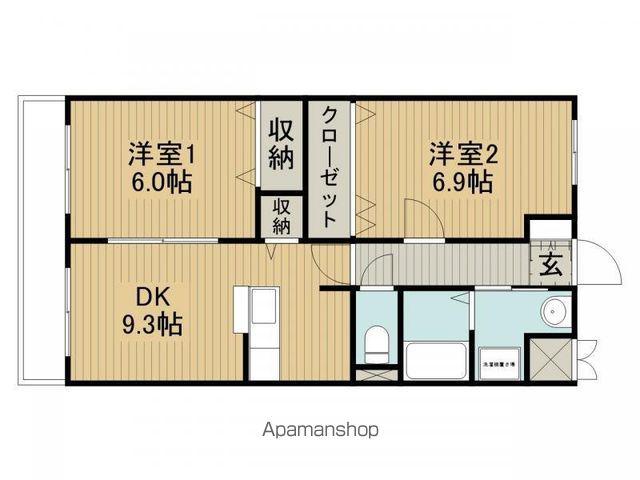 クインス(2DK/4階)の間取り写真