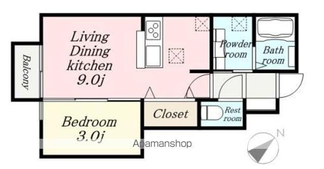 ルークスペース(1LDK/1階)の間取り写真