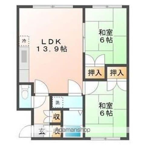 スカイハウス(2LDK/2階)の間取り写真