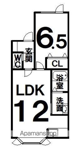 DEARⅢ(1LDK/2階)の間取り写真